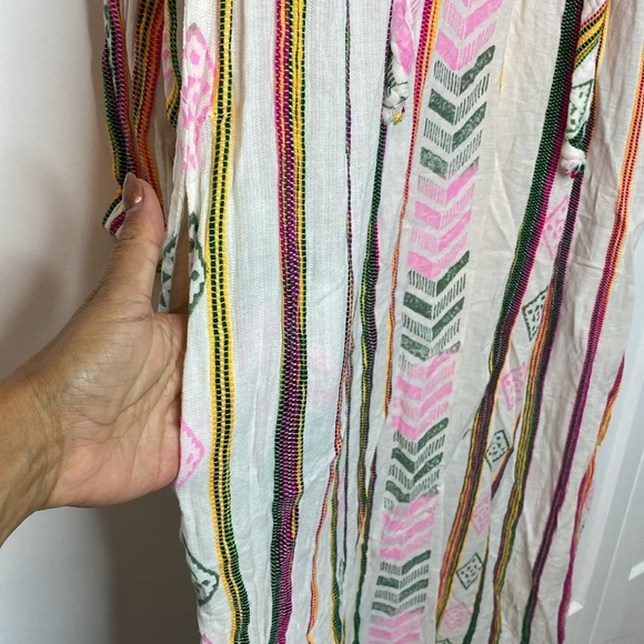 Velvet by Graham & Spencer Pink and Green Patterned long kaftan dress - XS - Picture 5 of 8